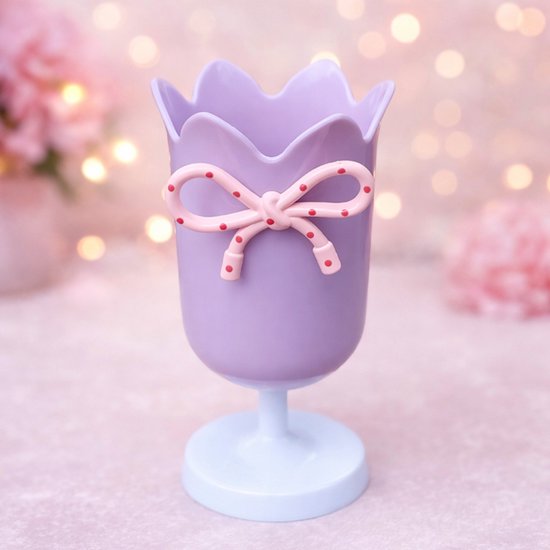 Tulip-shaped pen holder - pen rack - creative desk decoration - refined (Purple) - Image 1