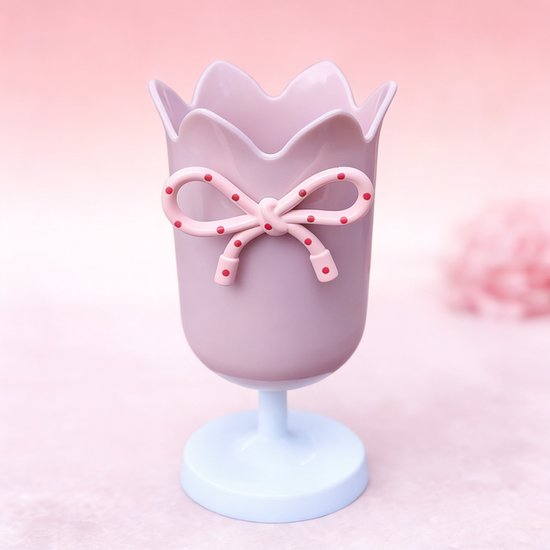 Tulip-shaped pen holder - pen rack - creative desk decoration - refined (Pink) - Image 1