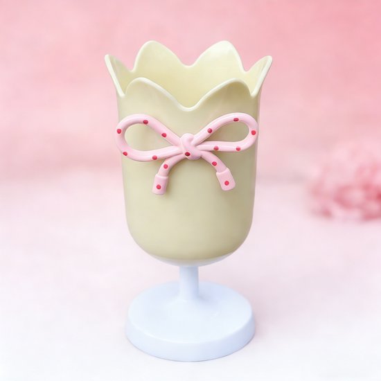 Tulip-shaped pen holder - pen rack - creative desk decoration - refined (Yellow) - Image 1