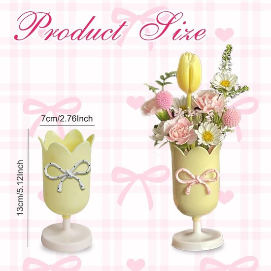 Tulip-shaped pen holder - pen rack - creative desk decoration - refined (Yellow) - Image 5