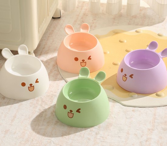 Cat Litter Box - Cat Food Bowl - Non-Slip Design - Pet Food Bowl - Plastic and Stainless Steel Design - Suitable for Cats and Small Dogs - Purple - Image 6