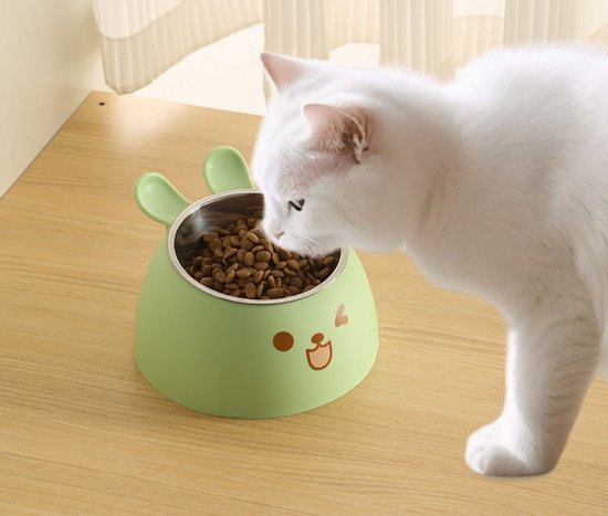 Cat Litter Box - Cat Food Bowl - Non-Slip Design - Pet Food Bowl - Plastic and Stainless Steel Design - Suitable for Cats and Small Dogs - Pink - Image 4