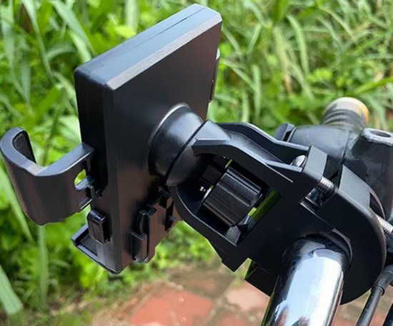 Phone Stand - Bike Phone Holder - Anti-slip Design - Lock in One Second - 360° Rotation - Suitable for Bicycle and Motorcycle Handlebars from 15mm to 28mm, Compatible with Smartphones from 4.7 to 7.1 Inches - Black - Image 4