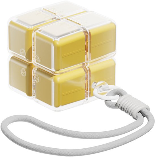 Medicine box - 7-day medicine box - Weekly pill box - Portable pill box for travel - Easy to open - 8 compartments - For storing vitamins and medicines - Yellow - Image 1