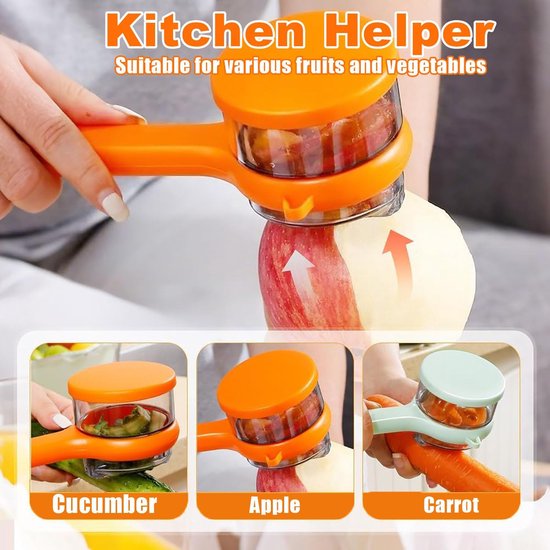 Vegetable Peeler - Fruit and Vegetable Peeler - with Storage Box - Safe and Efficient - Double-Sided Sharp Stainless Steel Blades - Easy to Clean - Process Fruits and Vegetables Easily and Conveniently - Set of 2 (Green) - Image 2