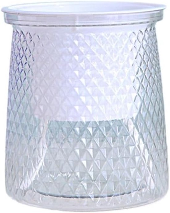 Flower pots - Plastic flower pots - sustainable garden supplies - hydroponic flower pots - visible water level - With absorbent cotton rope - Ø 10 x H 12 cm - Transparent - Image 1