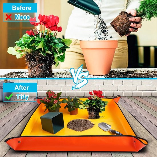 Houseplant Transplant Mat – Foldable and Portable Transplanting Mat to Prevent Soil Spills – Ideal for Succulents – Garden Gift for Plant Lovers (27
