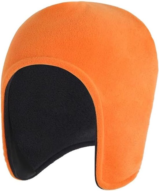 Winter hat for men and women – Thermal, windproof hat with ear flaps, ideal for sleeping, motorcycling and outdoor activities (Orange) - Image 1