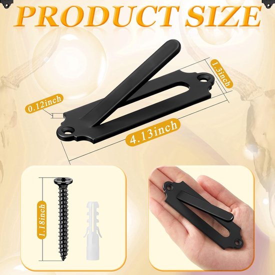 12-Piece Skull Wall Hook Set - Black Steel Hook for Decoration - Includes Mounting Kit - Image 7