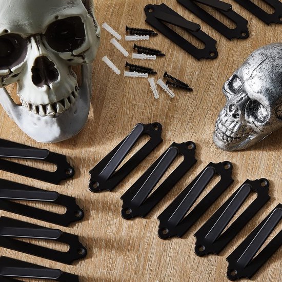 6-Piece Skull Wall Hook Set - Black Steel Hook for Decoration - Includes Mounting Kit - Image 5