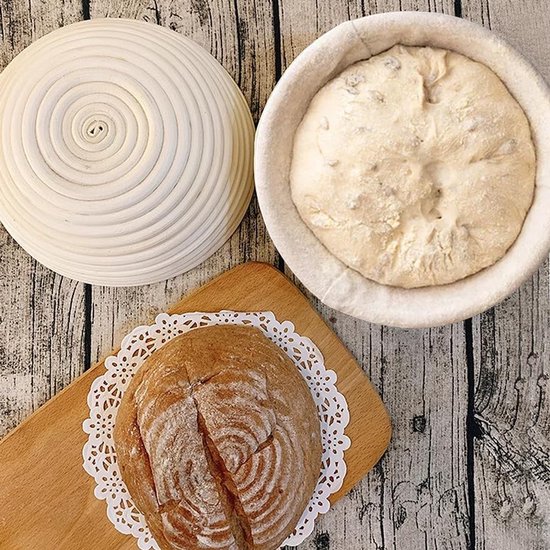 Set of 6 round proofing cloths (25 cm / 10 inch) – Fabric lining for proofing baskets – Natural woven – Ideal for sourdough and bread rising (round, without basket) - Image 4