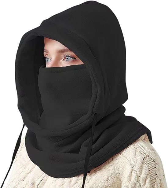 Windproof Hat – Warm Fleece Ski Mask & Winter Mask – Face & Neck Protector for Cold Weather – Suitable for Motorcycling, Cycling & Outdoors – Unisex（Black） - Image 1