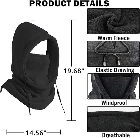 Windproof Hat – Warm Fleece Ski Mask & Winter Mask – Face & Neck Protector for Cold Weather – Suitable for Motorcycling, Cycling & Outdoors – Unisex（Gray） - Image 5