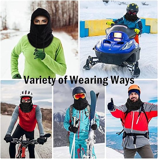 Windproof Hat – Warm Fleece Ski Mask & Winter Mask – Face & Neck Protector for Cold Weather – Suitable for Motorcycling, Cycling & Outdoor – Unisex（Beige） - Image 3