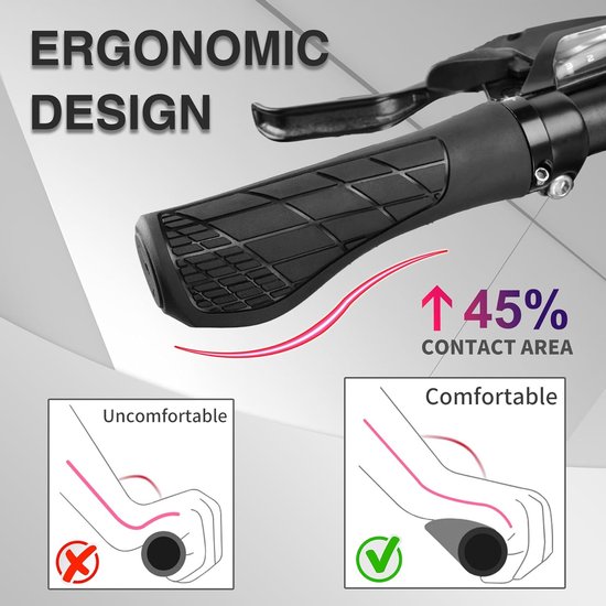 Bicycle grips - Mountain bike grips - 1 pair, including installation tools - Ergonomic bicycle grips | Red Gripps - Image 5