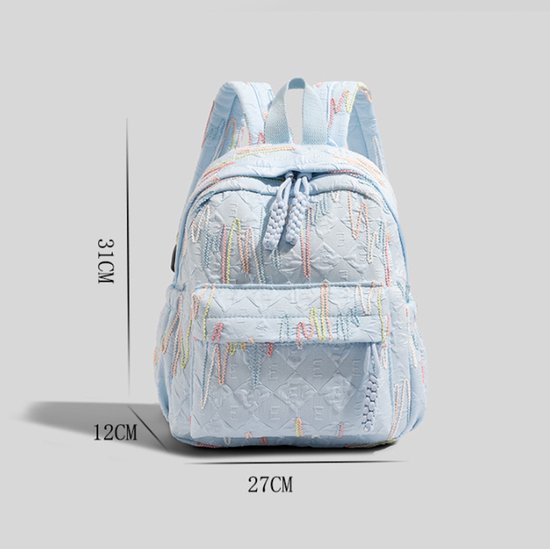 Backpack – Stylish and practical lightweight backpack – With two zippered compartments and adjustable shoulder strap – Fashionable design for girls, children and adults – Pink - Image 6