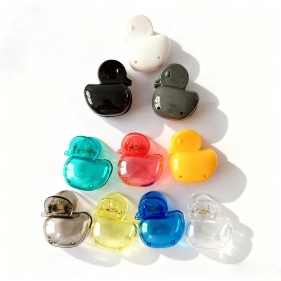 Set of 10 Toothbrush Holders - Portable Toothbrush Protectors - Clip-on Toothbrush Head Covers - Cute Duck Design - Image 1