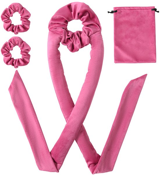 Piece Hair Rollers - Curling Iron for Women - Includes Storage Bag - Creates Long Lasting Curls Without Heat（Pink Red） - Image 1