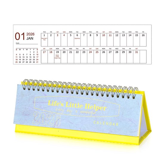 Calendar 2026 - Minimalist English Desk Calendar - Office Calendar - Desk Decor - Style D - Image 1