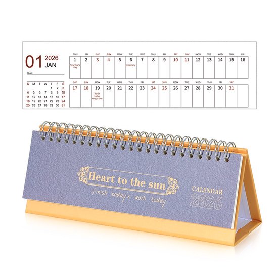 Calendar 2026 - Minimalist English Desk Calendar - Office Calendar - Desk Decor - Style F - Image 1