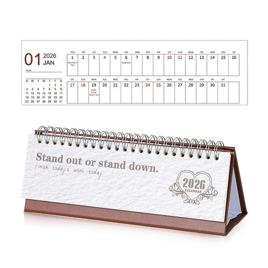 Calendar 2026 - Minimalist English Desk Calendar - Office Calendar - Desk Decoration - Style H - Image 1