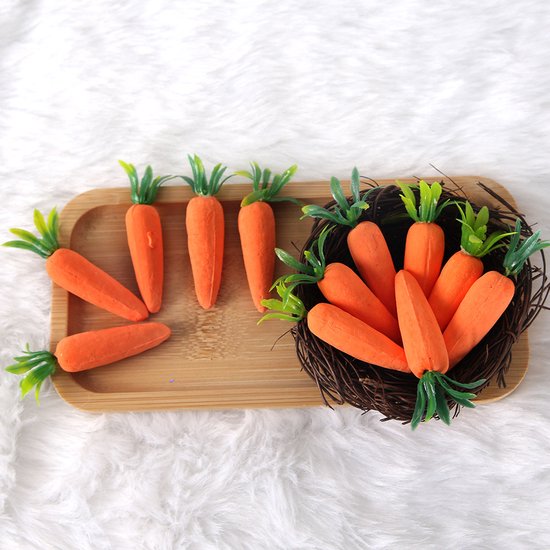 Easter Decorations - Realistic Carrot Figures - Pack of 12 - Mini Foam Carrots 7cm - Party Decorations - Image 5