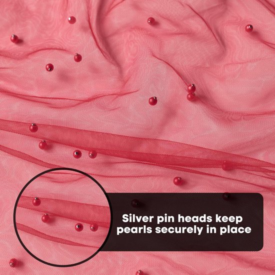 Red Table Veil with White Pearls - Silky Gauze 30x120 Inches - For Weddings, Parties & Table Decorations - Image 5