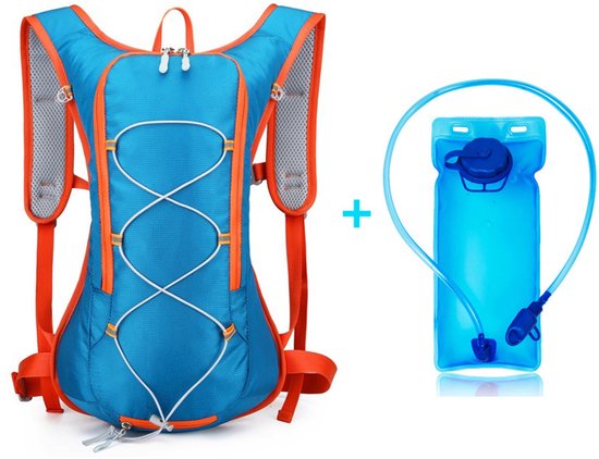 Backpack with 2L Water Bag - Running Vest - Adjustable Lightweight Cycling Backpack - Suitable for Hiking and Cycling（Blue） - Image 1