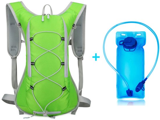 Backpack with 2L Water Bag - Running Vest - Adjustable Lightweight Cycling Backpack - Suitable for Walking and Cycling（Vegetable） - Image 1