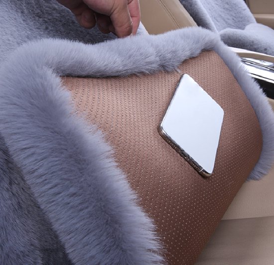 Plush Car Seat Cover - Soft, Warm and Fluffy Faux Rabbit Fur Seat Covers - Front & Back Seat Protectors - Non-Slip Mat - Universal (Pink, 3-Pack) - Image 3