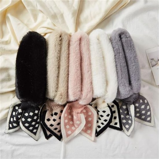 Warm scarf for autumn and winter - Soft and comfortable women's scarf with dotted pattern - Fashionable and versatile winter scarf for everyday use（White） - Image 6