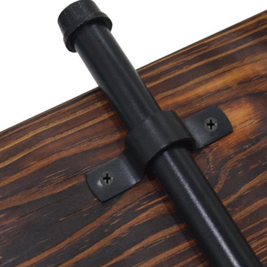 Black U-Clamp - Metal Pipe Clamp - Double Hole Pipe Clamp DIY - U-Shaped Bracket (6 Pcs) (1/2 Inch) - Image 2