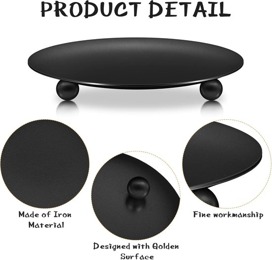Candle Holders - Metal Pillar Candle Holders - 4.5 Inches - For Pillar Candles - Weddings - Dinner Party Decorations (Black, Pack of 8) - Image 2