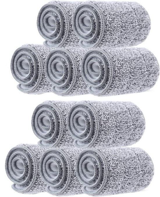 Mop Pads - Universal Replacement, Washable Wet and Dry Mop Pads - Fits Most 28-33cm Velcro Mops. Floor Cleaning System (10 Pack, 33*12.4cm) - Image 1