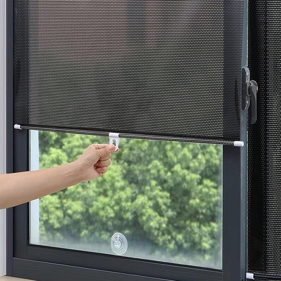 No-Drill Roller Blinds with 3 Suction Cups - Blackout Curtains, Temporary Cover-Up Curtains for Home, Bedroom and Car (Black, 45*124cm) - Image 1