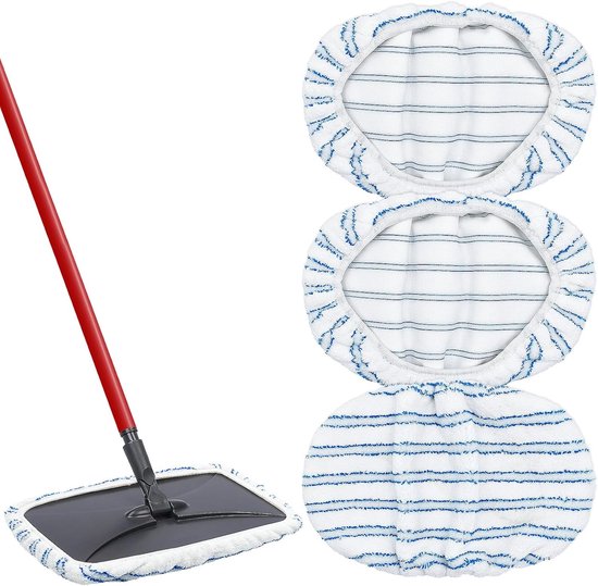 Mop Pads - 3-pack mop refills - 15 x 8 inch flat dust mop head pads - Image 1