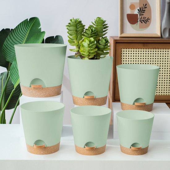 Planters - Self-watering succulents - Set of 6 tabletop planters - Minimalist design - Image 1
