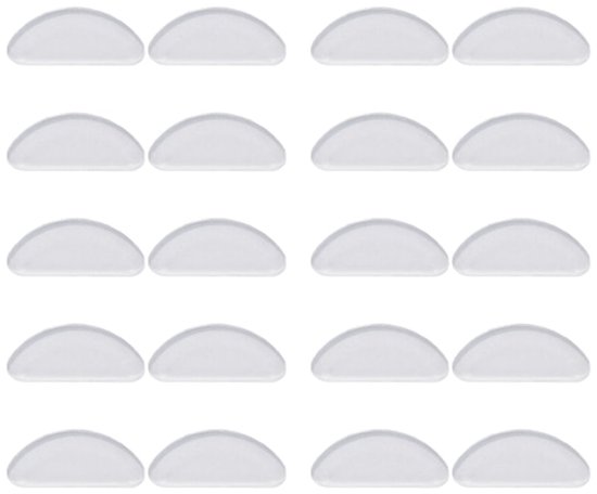 Nose pads for glasses 20 pairs – transparent 15x7x1mm - Image 1