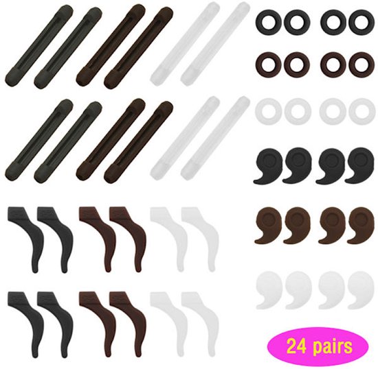 Anti-slip ear cushions for glasses - Frames - Anti-fall ear cushions - Ear hook connectors - 24 pairs - Image 1
