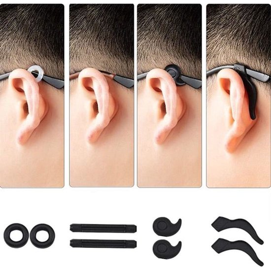 Anti-slip ear cushions for glasses - Frames - Anti-fall ear cushions - Ear hook connectors - 24 pairs - Image 2