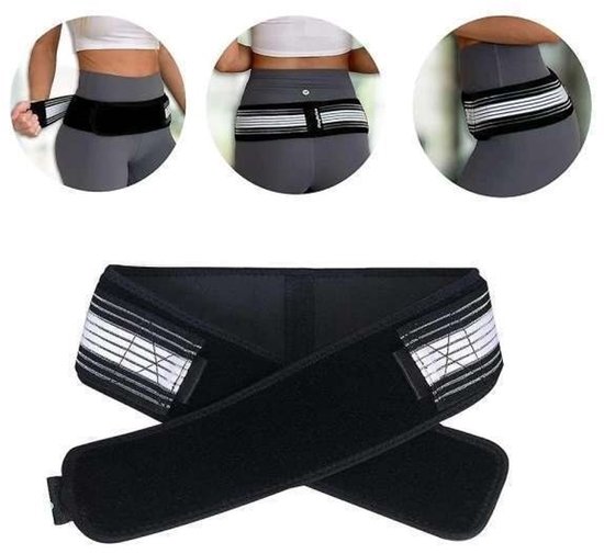Hip Support Belt - Adjustable - Relieves Sciatica and Hip Problems Black - 120cm - Image 1