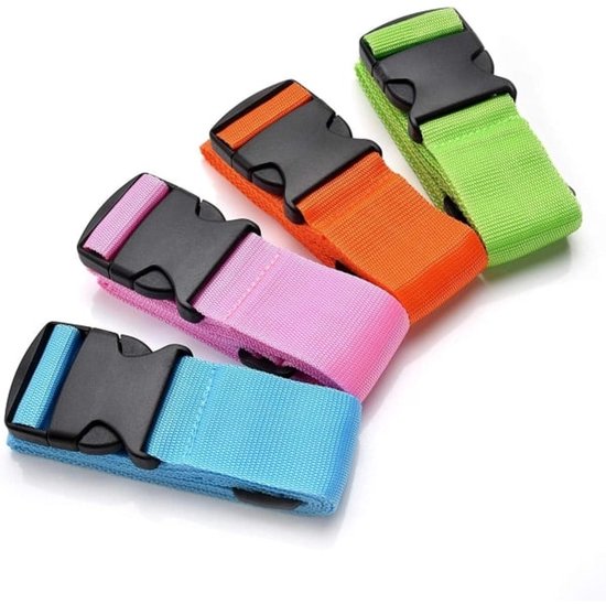 Luggage straps 4-pack - durable and colorful (green, blue, pink, orange) - Image 1