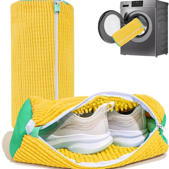 Shoe Wash Bags - 2-Pack - Reusable Shoe Cleaning Bags - Yellow - Image 1