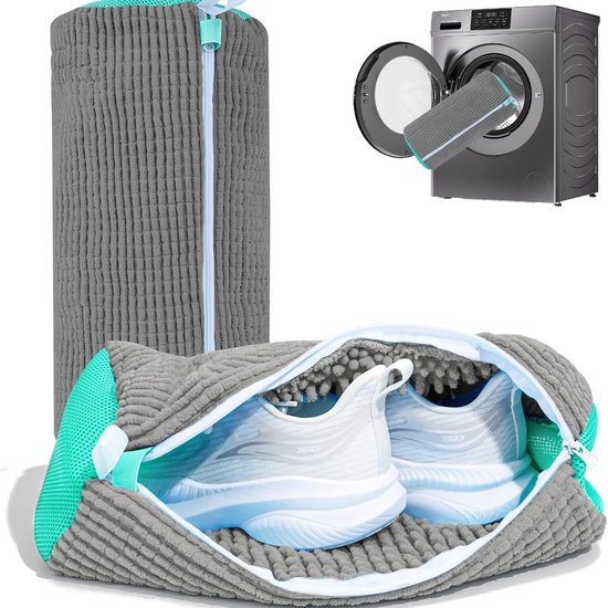 Shoe Wash Bags - 2-Pack - Reusable Shoe Cleaning Bags - Gray - Image 1