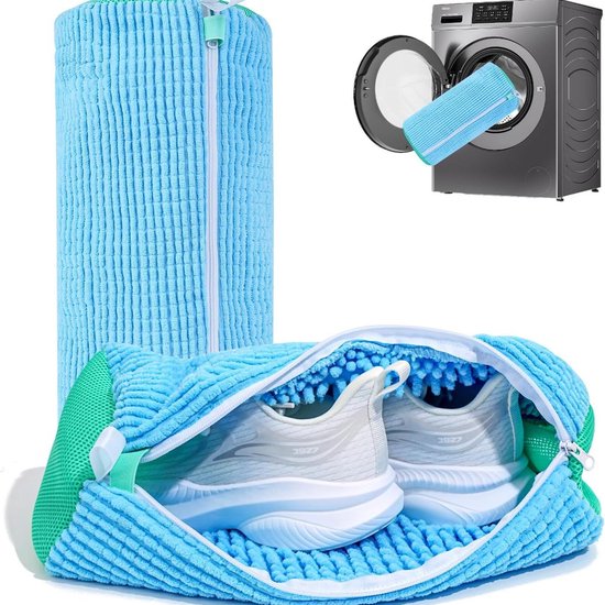 Shoe Wash Bags - 2-Pack - Reusable Shoe Cleaning Bags - Blue - Image 1