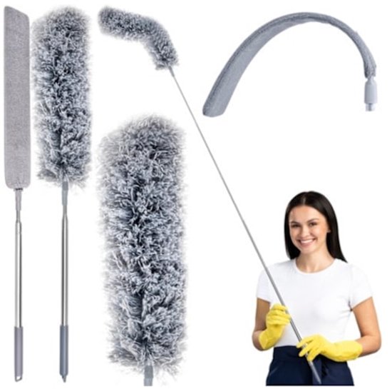 Dust brush - Underbed cleaner - Dust cloth - Cleaning - Tools - Crevice cleaner - Set of 2 - Image 1