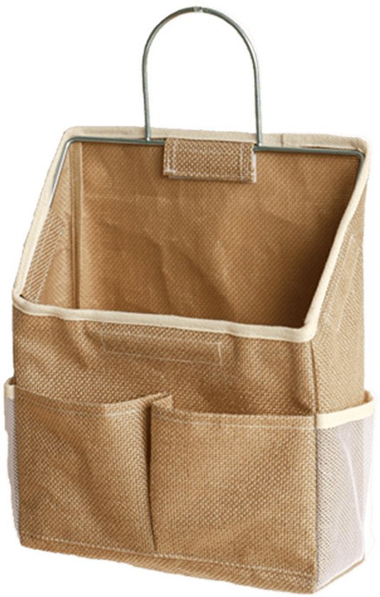 Storage Bag - Cotton and Linen Fabric - Bedside Storage Bag - Wall Mounted - Dorm Room Essentials and Snack Storage Bag - Visual Storage Bag - Image 1