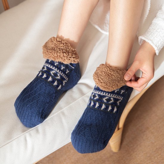 Floor socks - Home socks - Men's floor socks - Warm autumn/winter socks - Warm socks for home - Postpartum socks - Snow socks - Blanket socks - Slipper socks - Unisex - Non-slip socks - Blue - Sizes 39-42 - Image 2