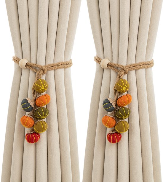 Curtain Bows - Cute Cartoon Pumpkin Curtain Bows - Christmas and Halloween Curtain Hooks - Image 1