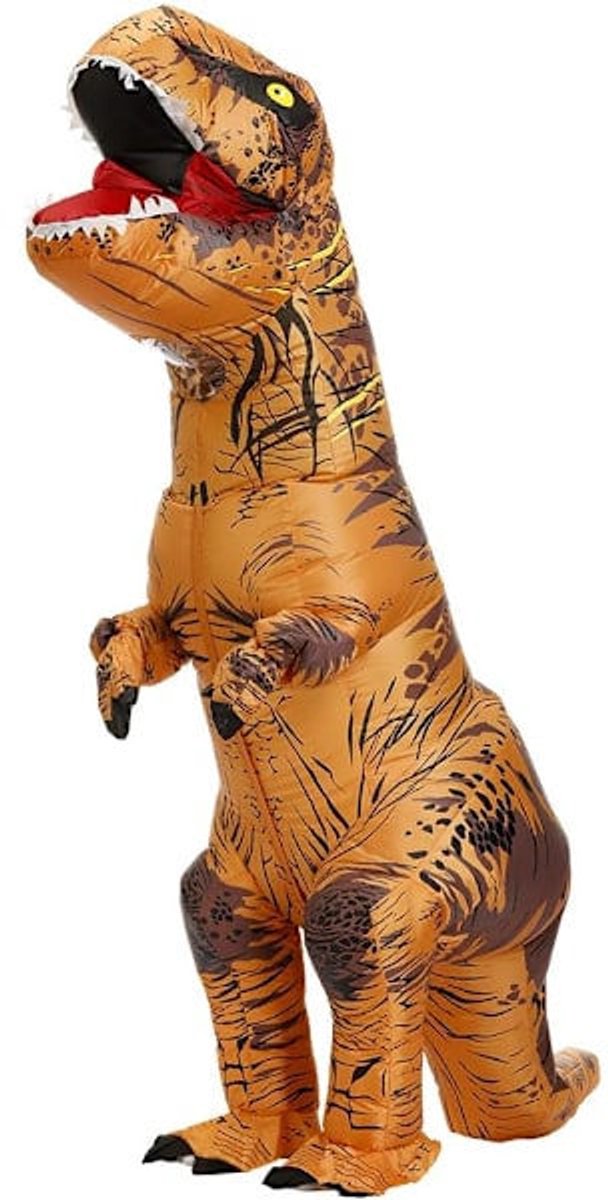 Inflatable Tyrannosaurus Rex Dinosaur Costume - Adults 150-190cm - Halloween Masquerade Costume - (Brown) - Image 1
